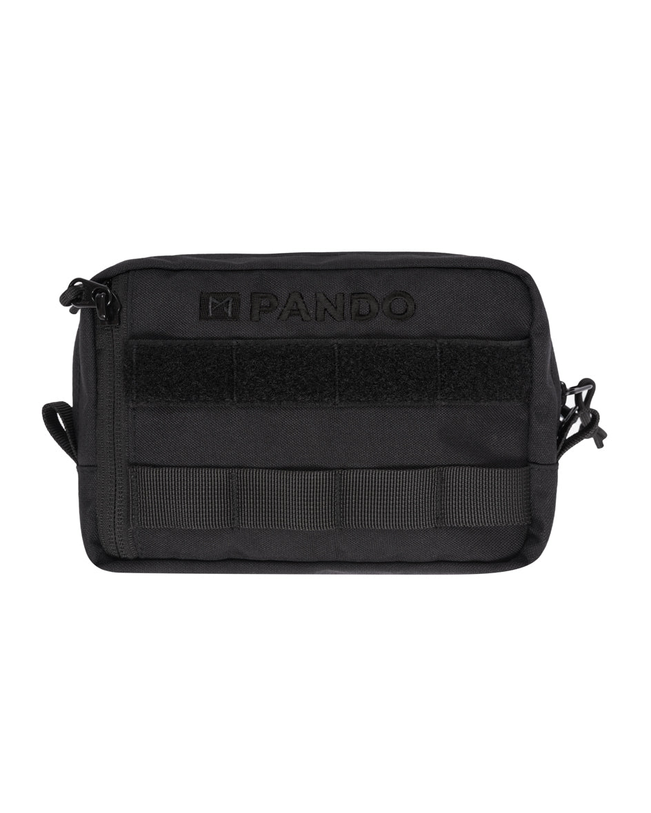 Black tactical MOLLE pouch from Pando Moto