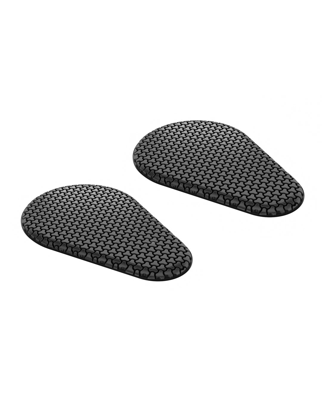 Full view of the SAS-TEC "Phantom" CE Level 1+ joint protectors, designed to fit in motorcycle gear with a 0.25-inch deep profile, offering lightweight, reusable protection for impact absorption