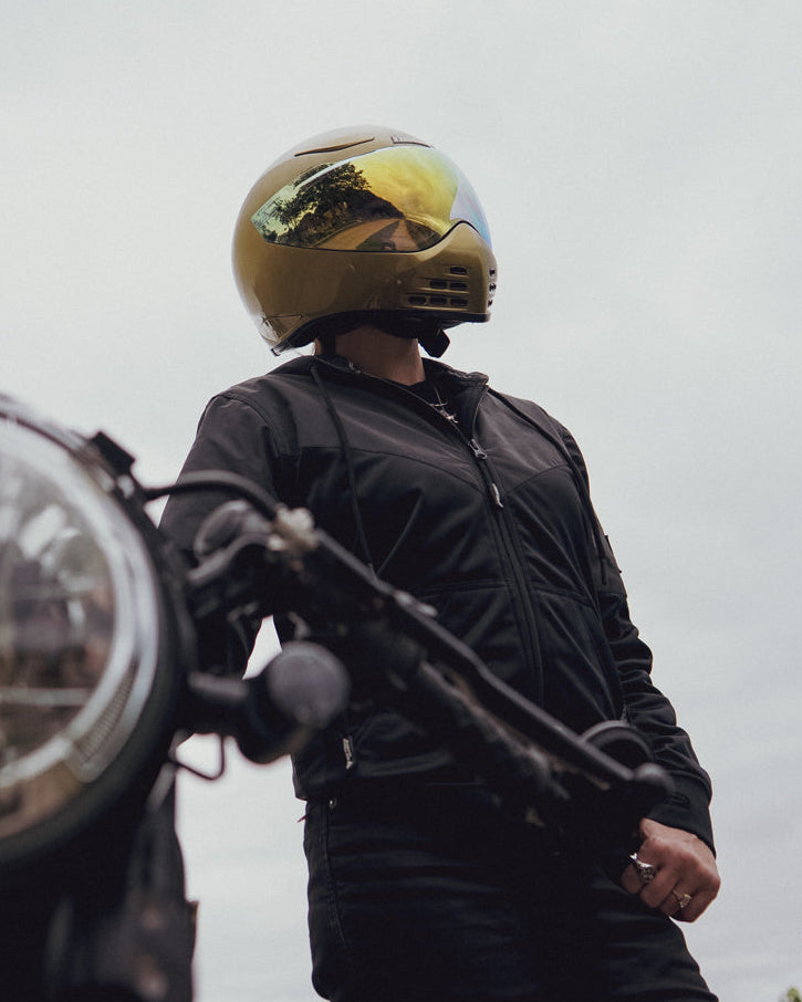 Stealth reflective riding hoodie with kevlar lining