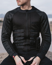CE AAA approved black mesh summer riding jacket with UHMWPE fabric, offering durable protection and ventilation through 3D Cordura® mesh chest and arms