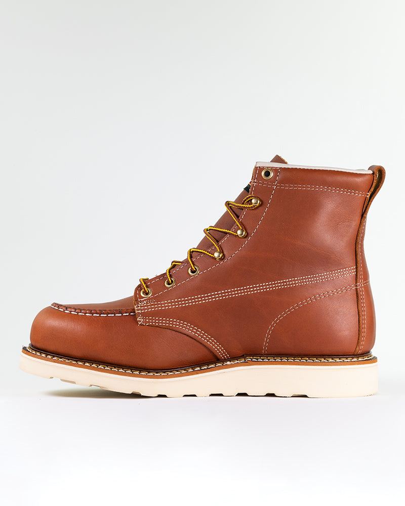 thorogood moc toe tobacco Men's American Heritage 8 Inch Steel Wedge Work Boot / Medium / 7.5 delivering an exceptional level of comfort that keeps you going from morning to night Kick off the work week